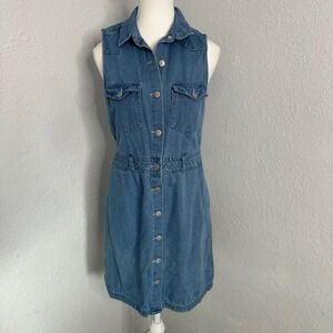 Velvet Heart short button down collared Denim‎ Dress women's size small
